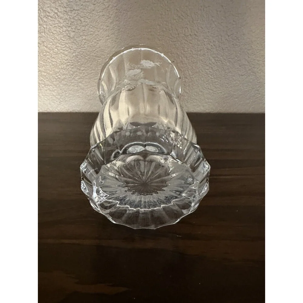 Vase-Flowers Etched in Glass